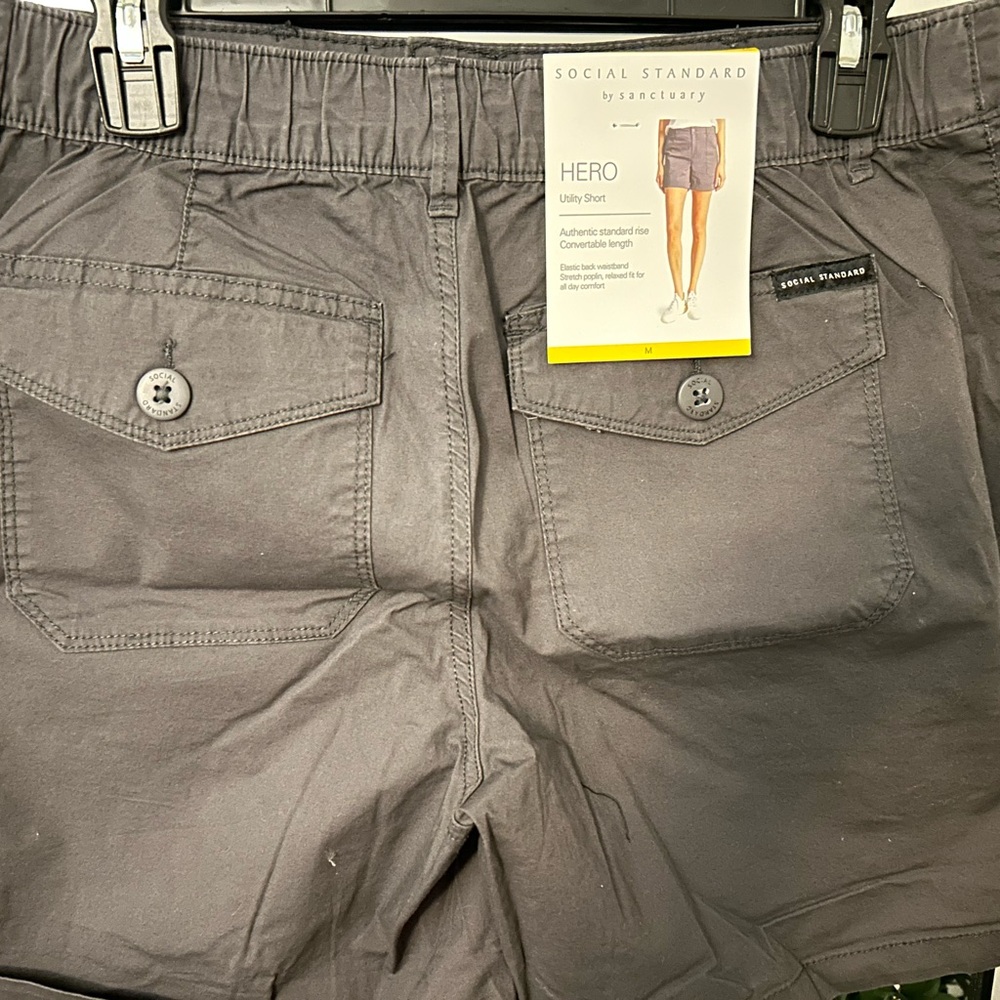 Sanctuary Dark Gray Cargo Shorts